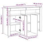 vidaXL Buffet avec lumières LED noir 115 5x30x75 cm