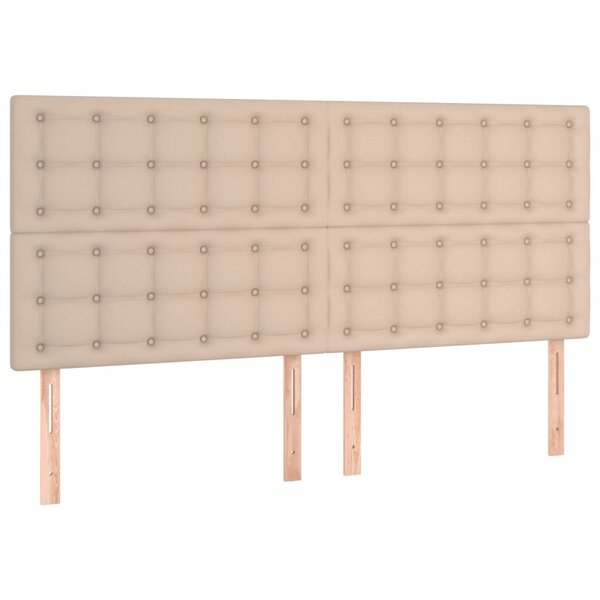 vidaXL Tête de lit Cappuccino 200 x 5 x 118/128 cm Similicuir