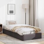 vidaXL Cadre de lit ottoman sans matelas gris 100x200 cm similicuir