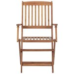 vidaXL Chaises pliables d'extérieur et coussins lot de 8 Bois d'acacia