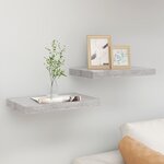 vidaXL Étagères murales flottantes 2 Pièces gris béton 40x23x3 8 cm MDF
