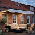 vidaXL Cadre de store manuel avec LEDs Blanc 3 5 x 2 5 m
