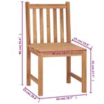 vidaXL Chaises de jardin lot de 6 avec coussins Bois de teck massif