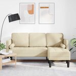 vidaXL Ensemble de Canapés Crème 173 x 131 x 67 cm tissu
