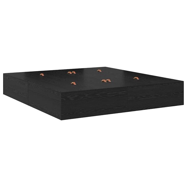 vidaXL Cadre de lit avec rangement Chêne noir 236.5 x 200 x 31.5 cm