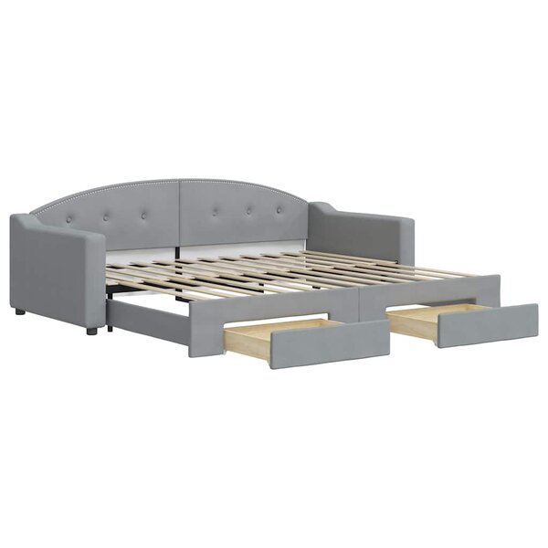 vidaXL Lit de jour avec gigogne et tiroirs sans matelas 90x200 cm