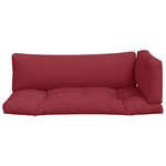 vidaXL Coussins de palette lot de 3 rouge bordeaux tissu