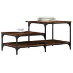vidaXL Table basse chêne fumé 100x50 5x45 cm bois d'ingénierie