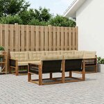 vidaXL Ensemble de canapés d'extérieur 7 pc Naturel et Beige
