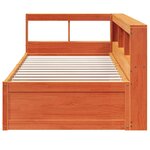 vidaXL Lit bibliothèque sans matelas cire marron 100x200 cm pin massif