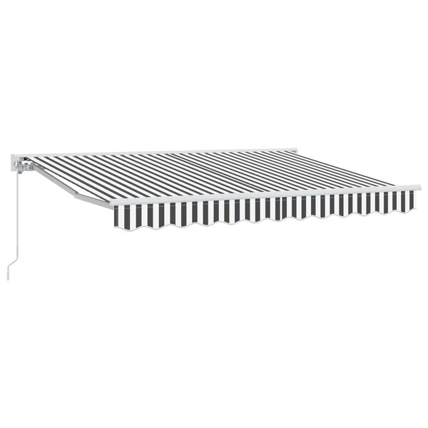 vidaXL Auvent rétractable manuel Anthracite et blanc 3 x 2 5 m