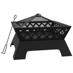 vidaXL Foyer avec tisonnier 50 cm XXL acier