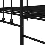 Lit de jour vidaXL avec lit gigogne Noir 100x200 cm en Acier