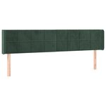 vidaXL Tête de lit avec oreilles Vert foncé 203x16x78/88 cm Velours