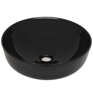 vidaXL Lavabo rond Céramique Noir 41 5 x 13 5 cm