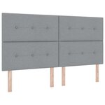 vidaXL Lit à ressorts avec tête de lit Gris clair 180 x 200 cm tissu