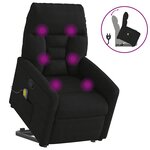 vidaXL Fauteuil inclinable de massage noir tissu microfibre