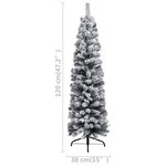 vidaXL Sapin de Noël artificiel mince flocon de neige vert 120 cm PVC