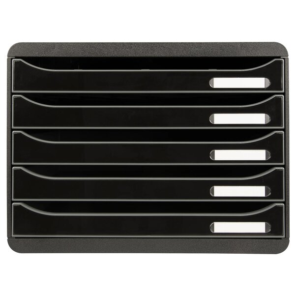 Module De Classement Big Box Plus Horizon 5 Tiroirs Glossy - Noir Brillant - Exacompta