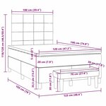vidaXL Sommier à lattes de lit et matelas gris clair 120x190 cm tissu