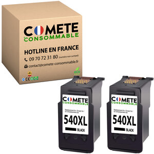 COMETE, Entreprise française - 540 XL - 2 Cartouches Noires Compatibles avec Canon