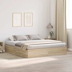 vidaXL Cadre de lit Chêne sonoma 200 x 180 x 31 5 cm Bois d'ingénierie