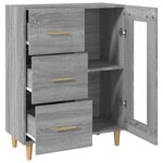 vidaXL Buffet sonoma gris 69 5x34x90 cm bois d'ingénierie