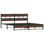 vidaXL Cadre de lit en métal sans matelas chêne marron 200x200 cm