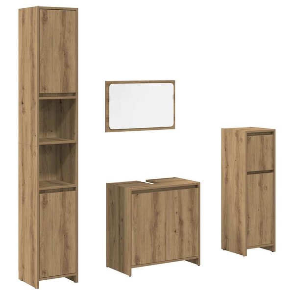 vidaXL Ensemble de meubles salle de bain 4 Pièces bois d'ingénierie