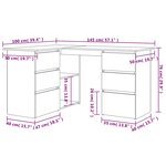 vidaXL Bureau d'angle vieux bois 145x100x76 cm bois d'ingénierie