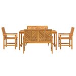 vidaXL Ensemble de salle à manger pour jardin 5 Pièces Marron