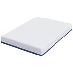 vidaXL Matelas Blanc et Bleu 160 x 200 cm Mousse à mémoire de gel