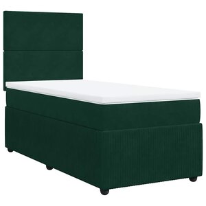 vidaXL Sommier à lattes de lit avec matelas Vert foncé 100x200 cm
