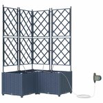 vidaXL Pots de jardin Gris 80 x 80 x 142 cm Acier