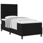 vidaXL Lit à ressorts avec tête de lit Noir 100 x 200 cm tissu