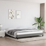 vidaXL Cadre de lit sans matelas gris foncé 200x200 cm tissu