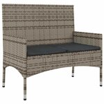 vidaXL Salon de jardin 4 Pièces avec coussins Gris Résine tressée