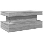 vidaXL Table basse avec lumières LED gris sonoma 90x50x40 cm