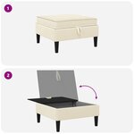 vidaXL Pouf avec Rangement Crème Velours