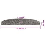 vidaXL Tapis d'escalier 20 pièces 65 x 21 x 4 cm Gris Demi-rond Grand