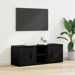 vidaXL Meuble TV Chêne noir 100 x 31 5 x 35 cm Bois d'ingénierie