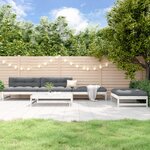 vidaXL Salon de jardin 5 Pièces blanc bois massif de pin