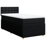 vidaXL Sommier à lattes de lit avec matelas Noir 90x200 cm Tissu