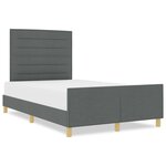 Lit vidaXL en gris foncé  160x200 cm  en tissu