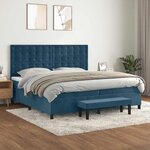 vidaXL Sommier à lattes de lit et matelas Bleu foncé 200x200cm Velours