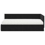 vidaXL Cadre de lit d'angle avec matelas 2 pc Noir 90 x 200 cm Velours