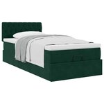 vidaXL Cadre de lit ottoman avec matelas vert foncé 80x200 cm velours