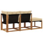 vidaXL 3 pc Canapés modulaires d'extérieur Naturel et Beige