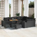 vidaXL Ensemble de canapé de jardin 12 Pièces Noir 90 x 55 x 71 cm
