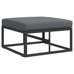 vidaXL Ensemble de canapé de jardin avec coussin 6 Pièces Noir Aluminium